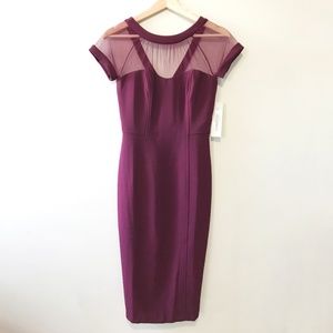 Maggy London Illusion Dress NEW! Burgundy - Size 0
